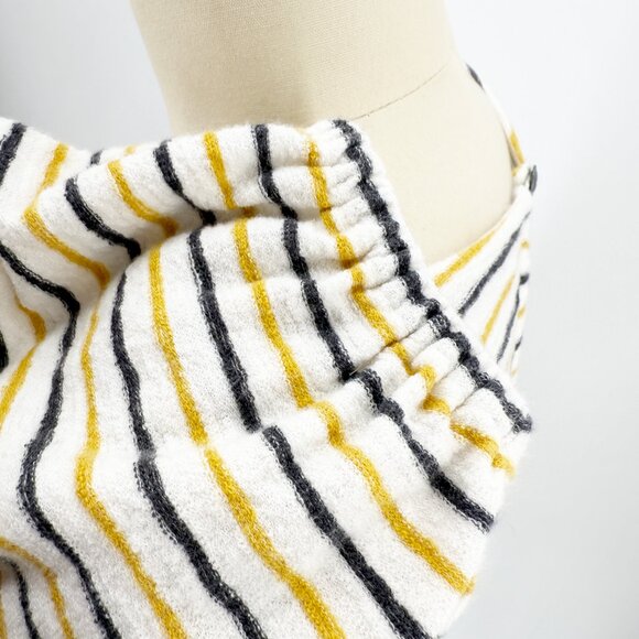 L*Space Striped White Long Sleeve Mini Dress cover up terrycloth swim beach pool - Picture 6 of 9